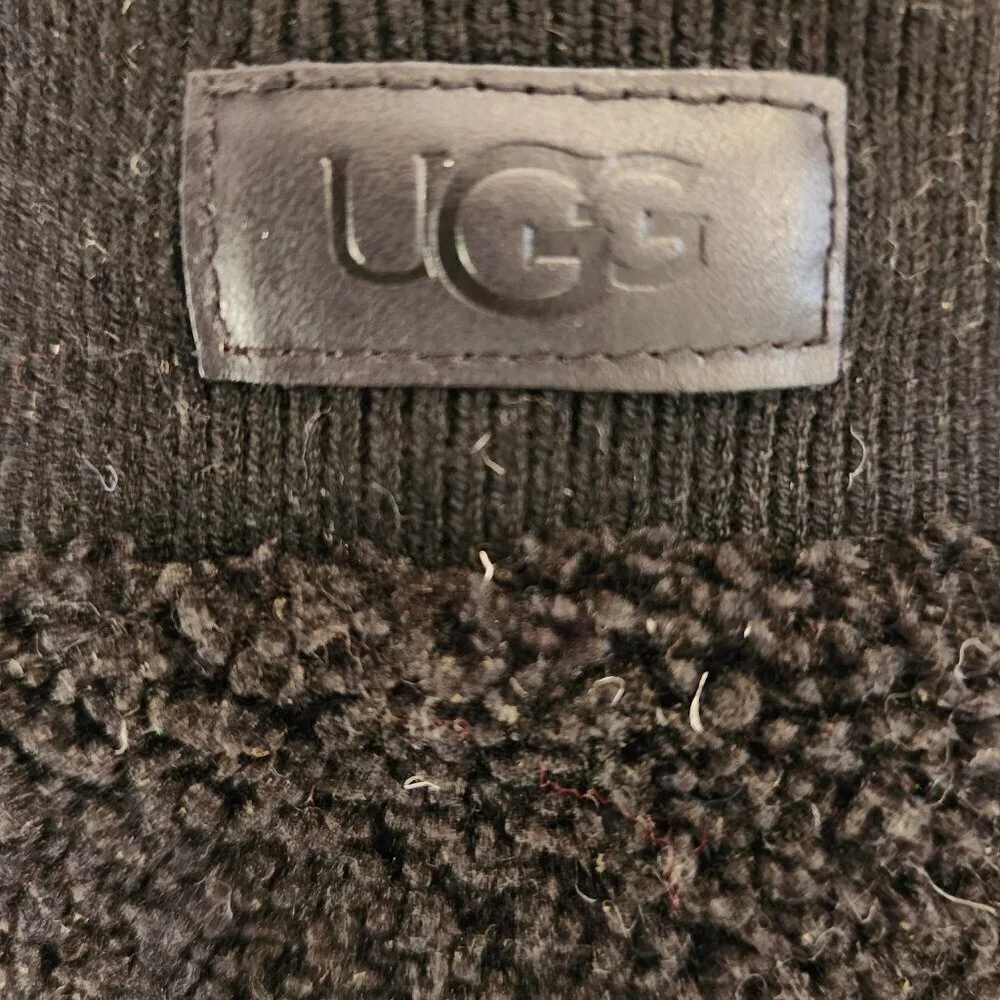 UGG Women's Black Faux Fur Touchscreen Compatible Gloves Size S/M